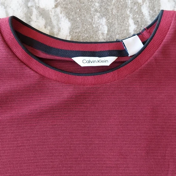 Calvin Klein Long Sleeve Tipped Collar Knit T-Shirt - Picture 4 of 5
